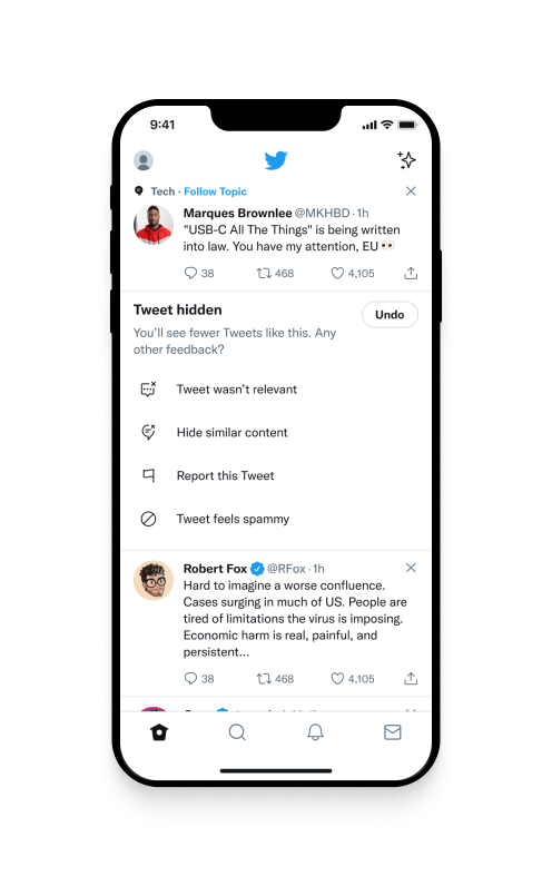 Project Nah leave behind menu for Twitter
